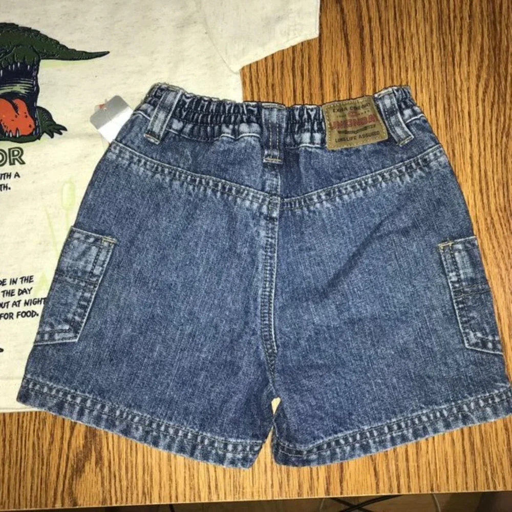 UnionBay denim shorts & Healthtex amphibian tee NWT size 5 - Picture 3 of 4